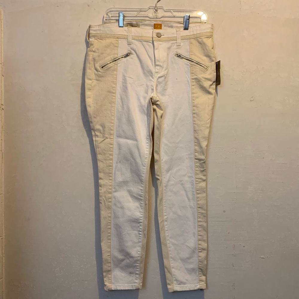 NWT Anthropologie Two tone Cream Jeans Size 31